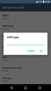 Key in default and press OK.