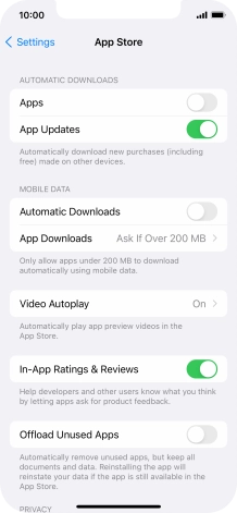 Press the indicators next to the required content types to turn the function on or off. Press the indicators next to the required content types to turn the function on or off.
