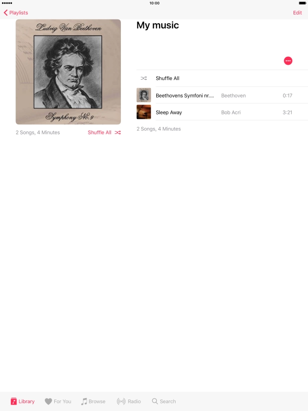 Go to the required category or playlist and press the required audio file.