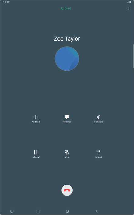 Press the end call icon. Press the end call icon.