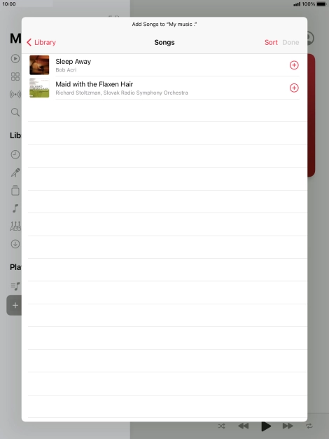 Go to the required category and press the required audio file.