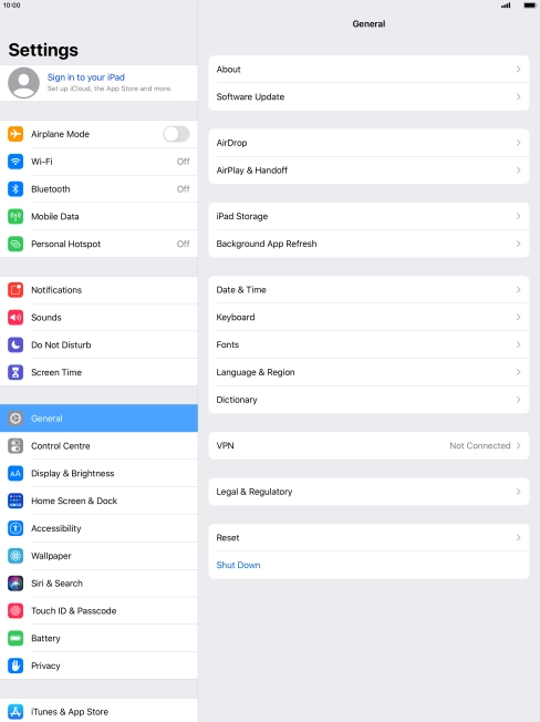Press Sign in to your iPad. Press Sign in to your iPad.