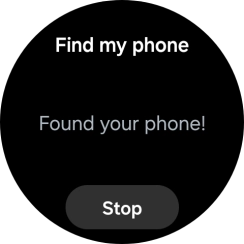 Press Stop when you've found your phone. Press Stop when you've found your phone.
