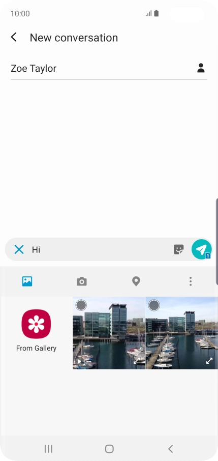 Press the picture icon. Press the picture icon.