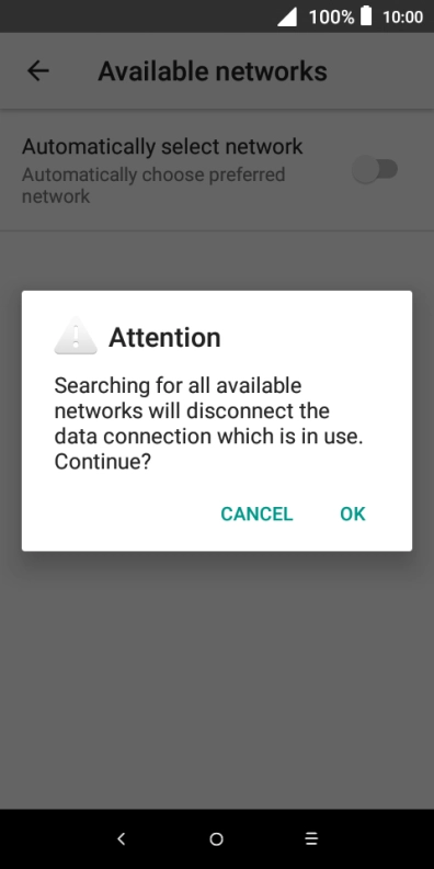 Press OK and your phone will search for networks. Press OK and your phone will search for networks.