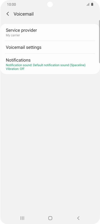 Press Voicemail settings.