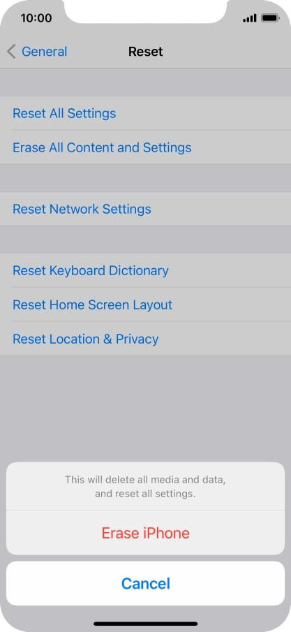 Press Erase iPhone.