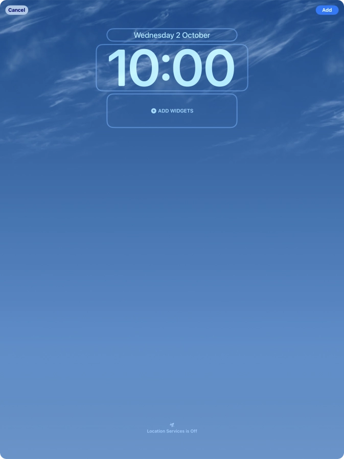 To customise the way the lock screen date is displayed, press the date widget and follow the instructions on the screen to select the required widget display mode.