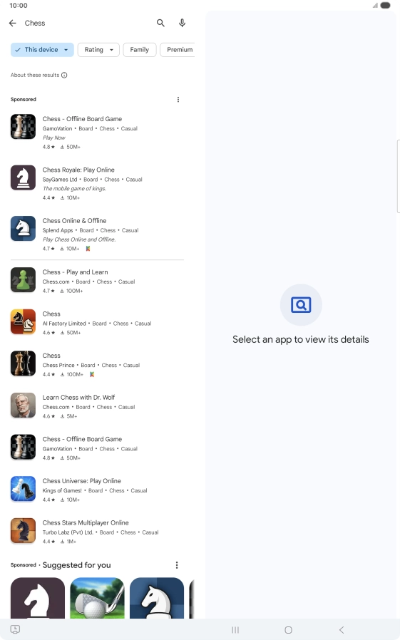 Press the required app.