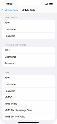 Press APN and key in live.vodafone.com.