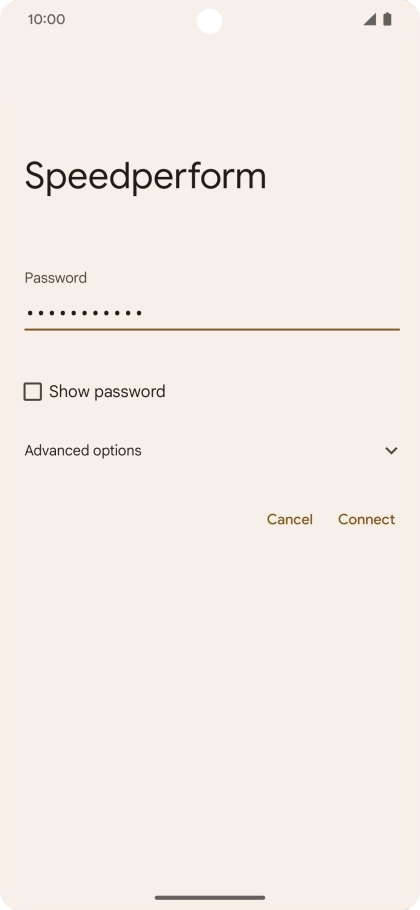 Key in the password for the Wi-Fi network and press Connect. Key in the password for the Wi-Fi network and press Connect.