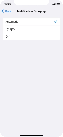 Press the required setting. Press the required setting.