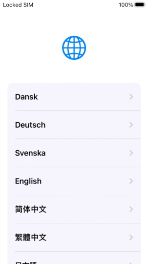 Press the required language.