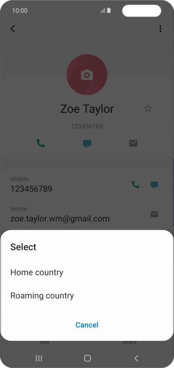 Press the required setting.