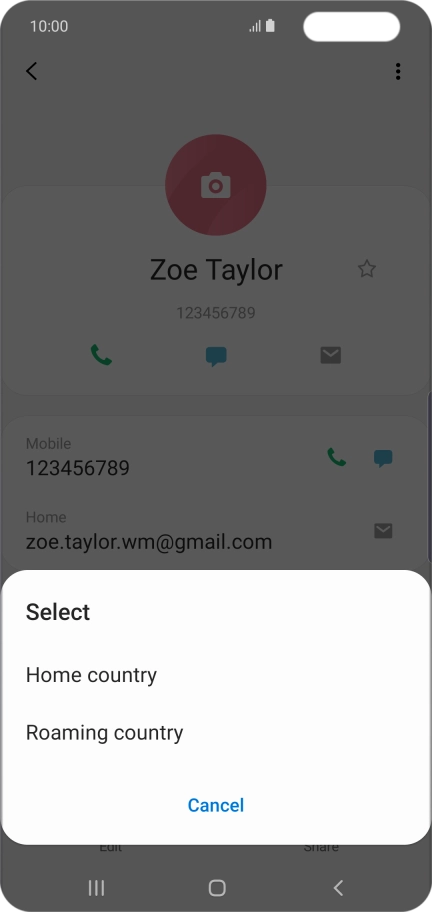 Press the required setting.