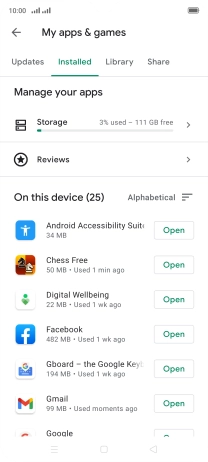 Press the required app. Press the required app.
