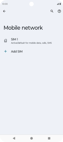 Press the name of the SIM. Press the name of the SIM.