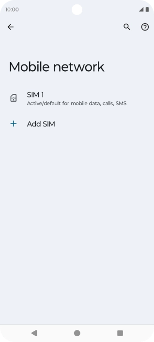Press the name of the SIM. Press the name of the SIM.