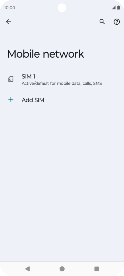 Press the name of the SIM. Press the name of the SIM.