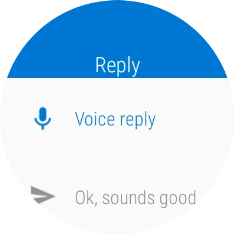Press Voice reply. Press Voice reply.