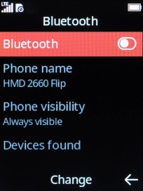 Select Bluetooth to turn on Bluetooth.