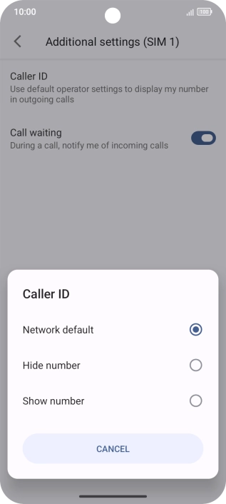 Press Show number to turn on caller identification.