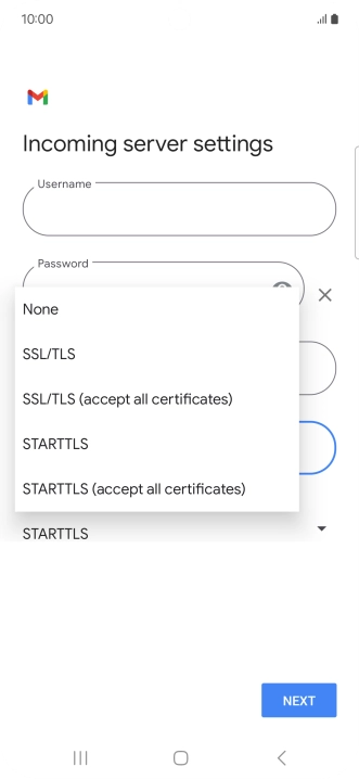 Press SSL/TLS.