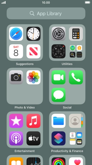 Press the required app.