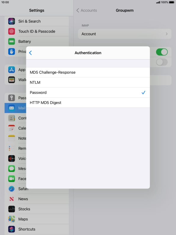 Press Password.