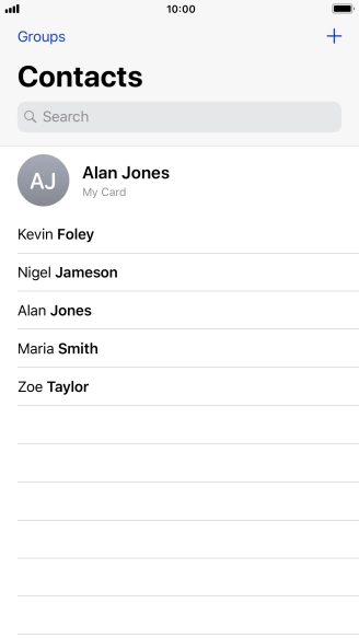 Press the new contact icon. Press the new contact icon.