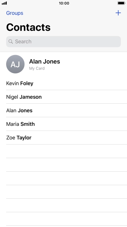 Press the new contact icon. Press the new contact icon.