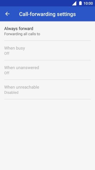 Press the required divert type. Press the required divert type.