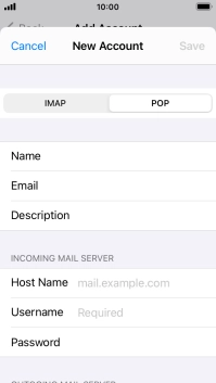 Press Host Name and key in the name of your email provider's incoming server.