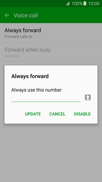 Press DISABLE.