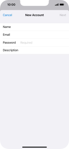 Press Password and key in the password for your email account.