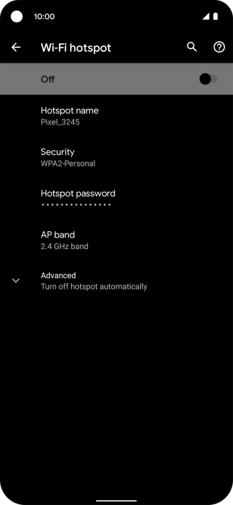 Press Hotspot name.