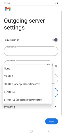 Press SSL/TLS. Press SSL/TLS.