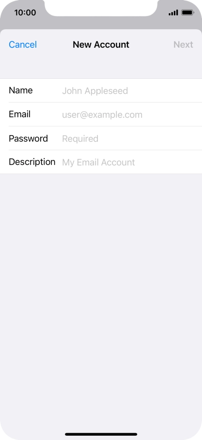 Press Name and key in the required sender name.