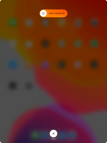 Press and drag the power off icon right. Press and drag the power off icon right.