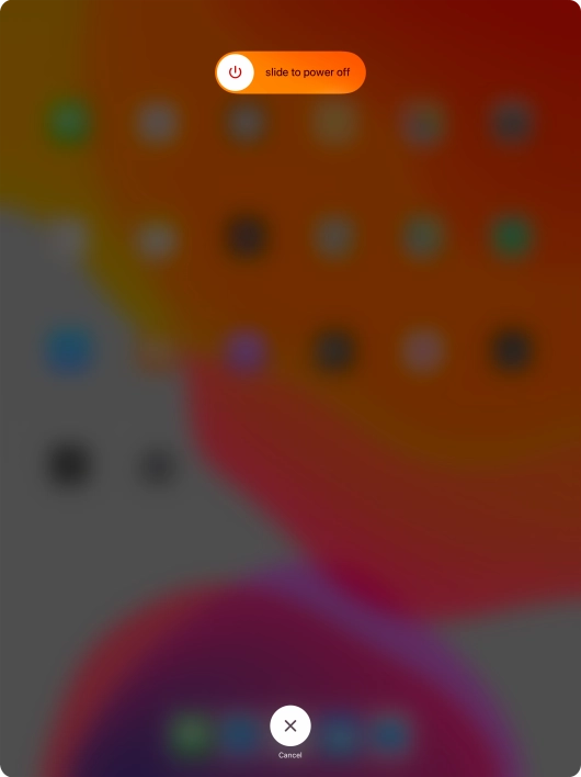 Press and drag the power off icon right. Press and drag the power off icon right.