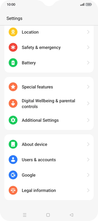 Press About device. Press About device.