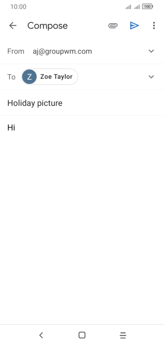 Press the attachment icon. Press the attachment icon.