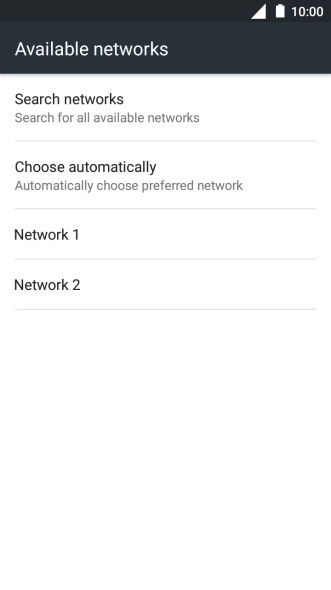 Press the required network. Press the required network.