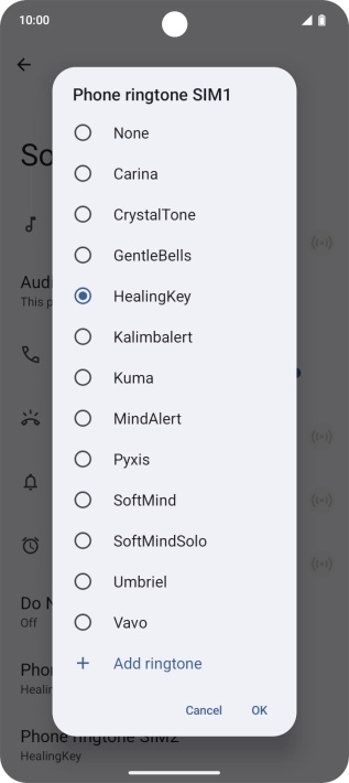Press the required ring tones to hear them.
