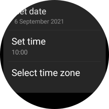 Press Set time. Press Set time.