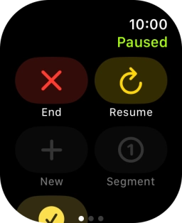 Press End to stop your training activity. Press End to stop your training activity.