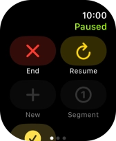 Press End to stop your training activity. Press End to stop your training activity.