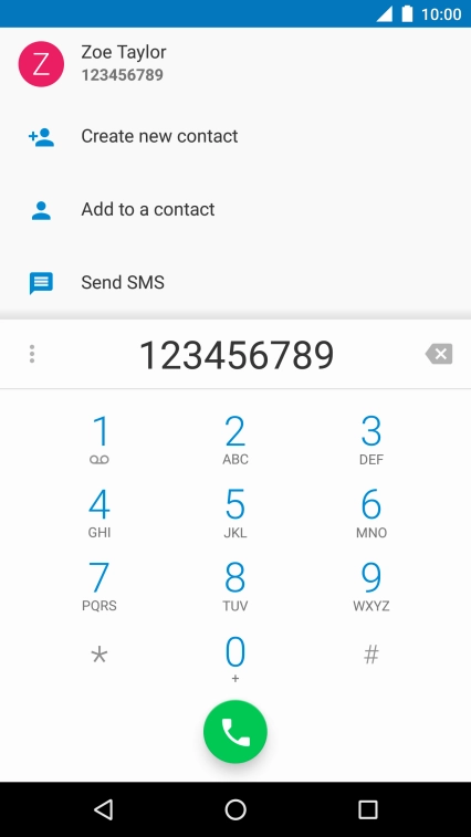 Key in the required number and press the call icon.