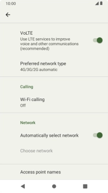 Press Preferred network type.