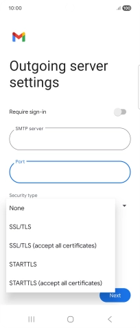 Press SSL/TLS. Press SSL/TLS.